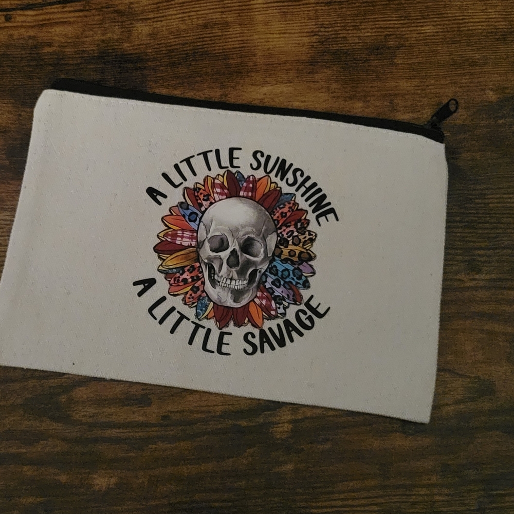 Skull Print Kids Pouch - Multicolor